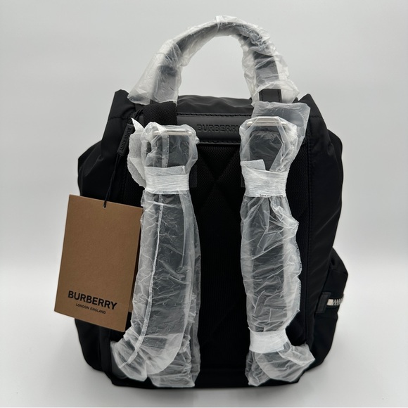 BURBERRY - Nylon Logo Print Medium Rucksack Backpack - Picture 4 of 13